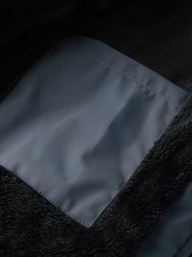 Men's Quilted Hooded Jacket with Fleece Lining