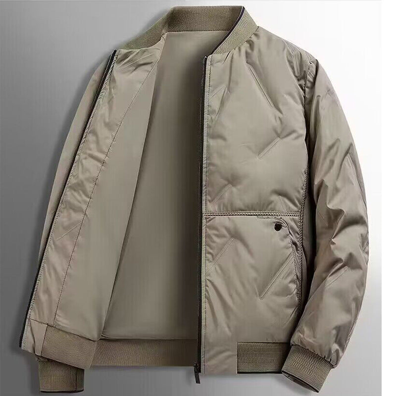 Men's Quilted Jacket with Padded Insulation