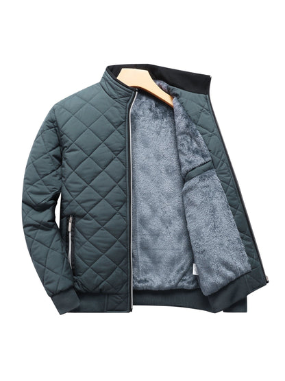 Men's Quilted Jacket with Stand Collar