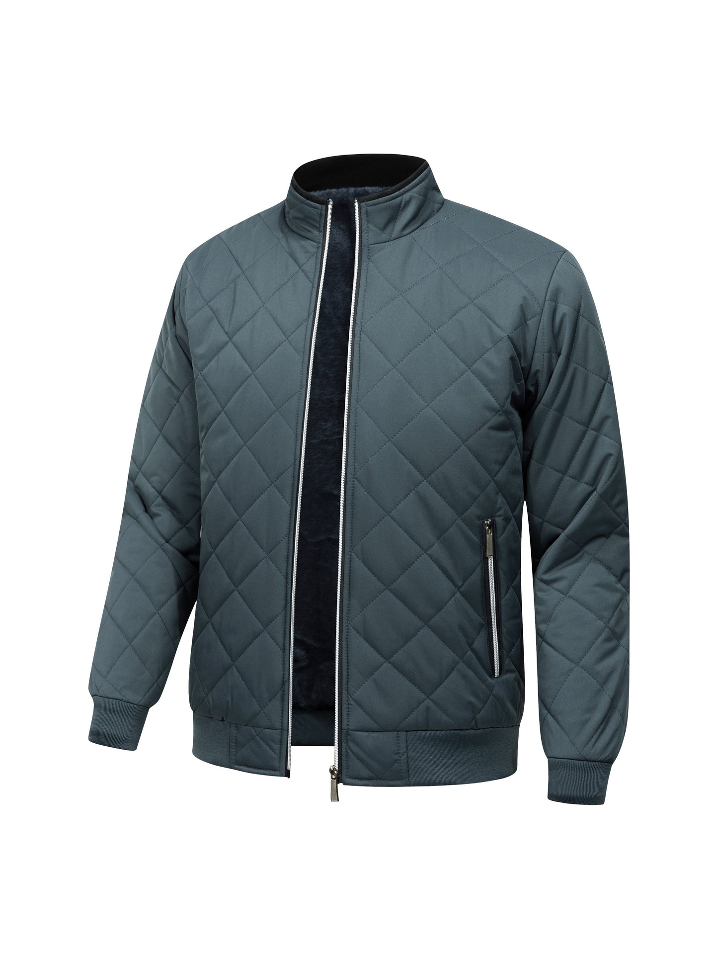 Men's Quilted Jacket with Stand Collar