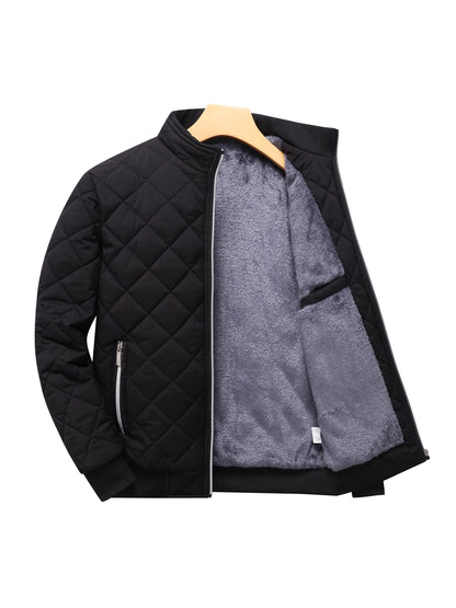 Men's Quilted Jacket with Stand Collar