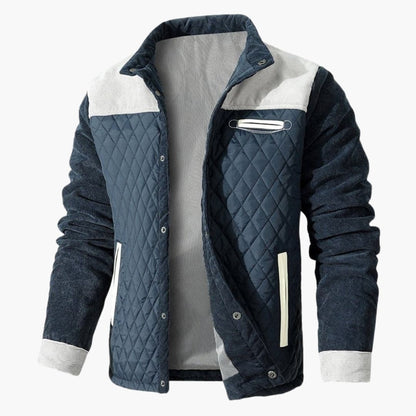 Men's Quilted Jacket with Stand-Up Collar
