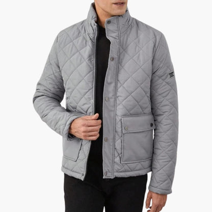 Men's Quilted Jacket with Stand-Up Collar