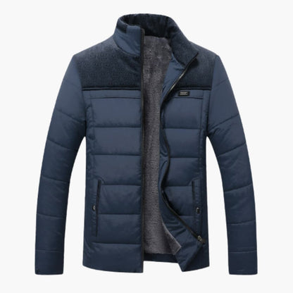 Men's Quilted Jacket with Stand-Up Collar