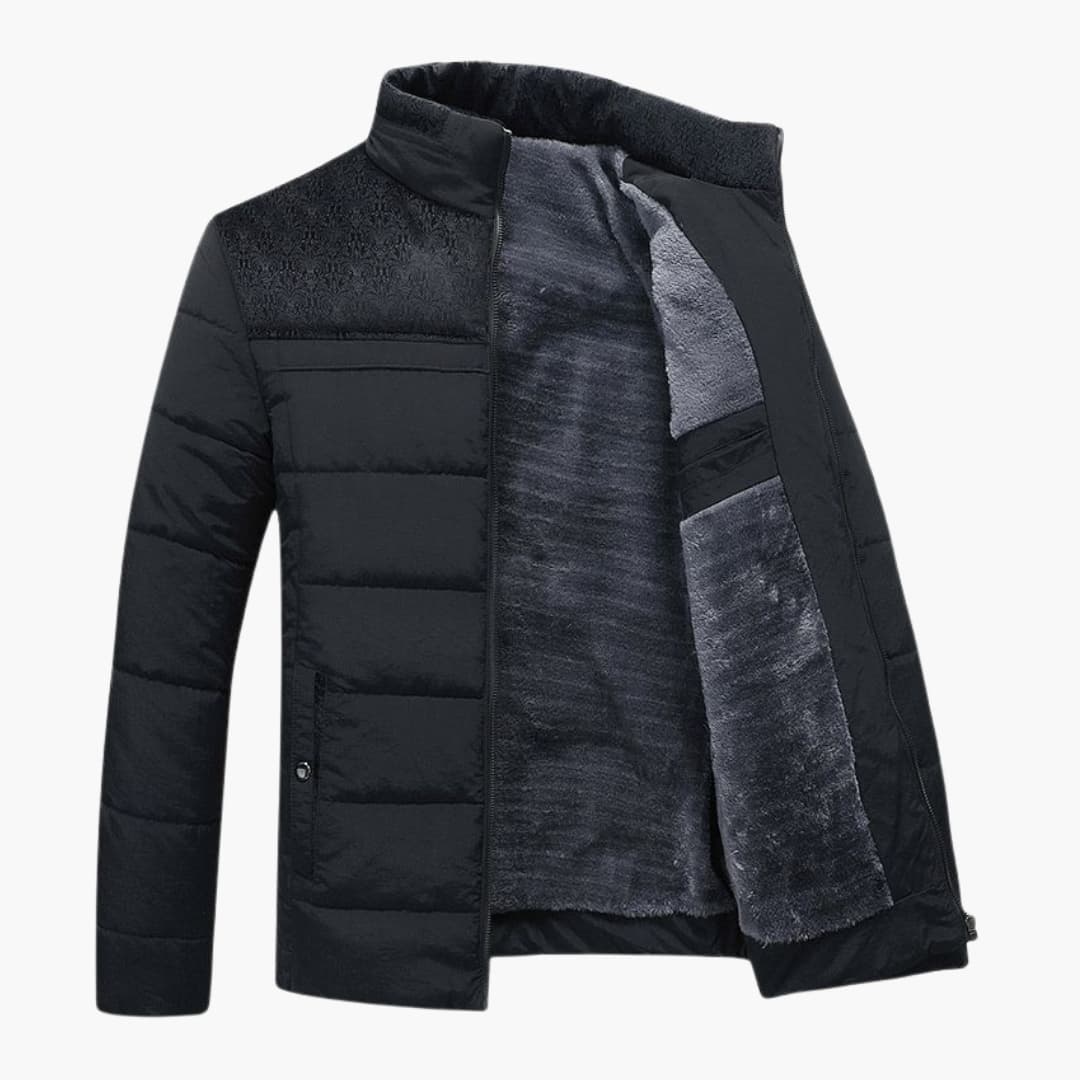 Men's Quilted Jacket with Stand-Up Collar
