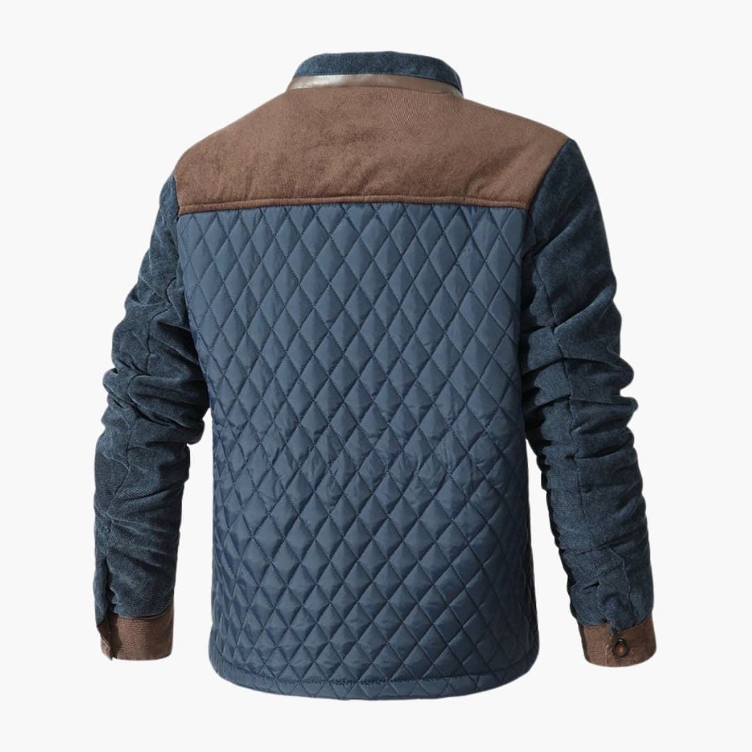 Men's Quilted Jacket with Stand-Up Collar
