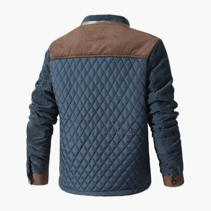 Men's Quilted Jacket with Stand-Up Collar