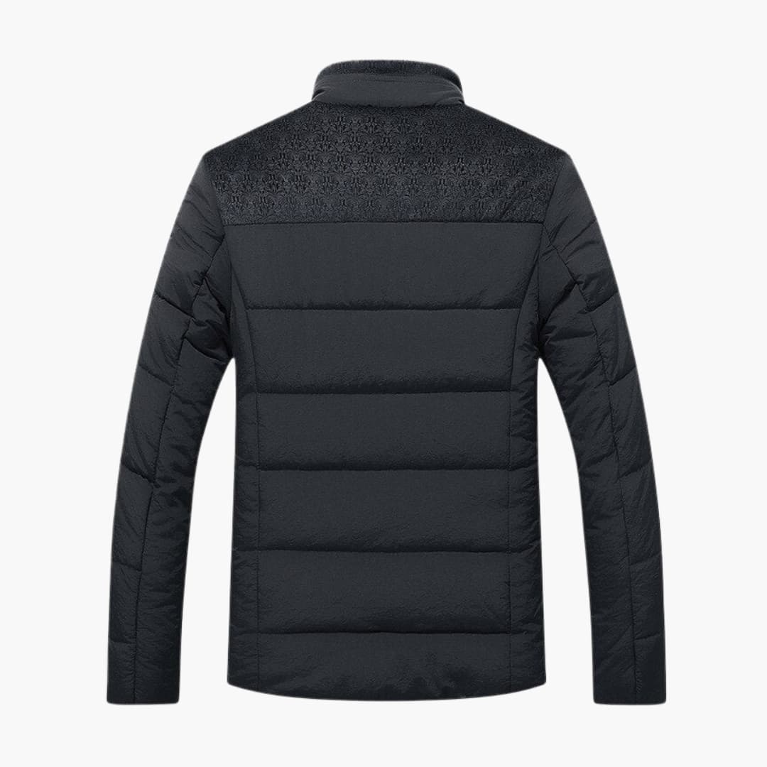 Men's Quilted Jacket with Stand-Up Collar