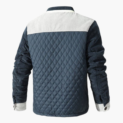 Men's Quilted Jacket with Stand-Up Collar