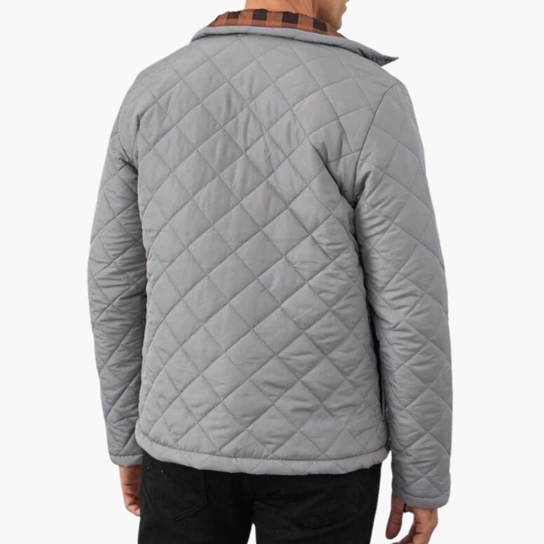 Men's Quilted Jacket with Stand-Up Collar