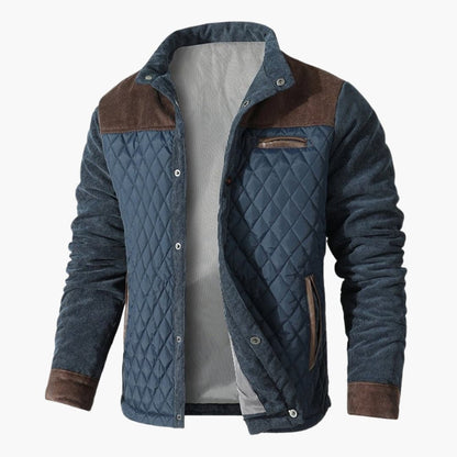 Men's Quilted Jacket with Stand-Up Collar