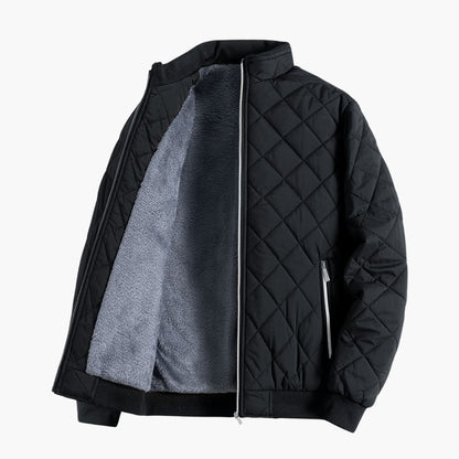 Men's Quilted Jacket with Stand-Up Collar