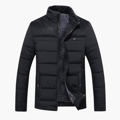 Men's Quilted Jacket with Stand-Up Collar