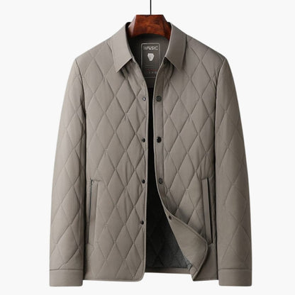 Men's Quilted Jacket with Structured Design and Pockets