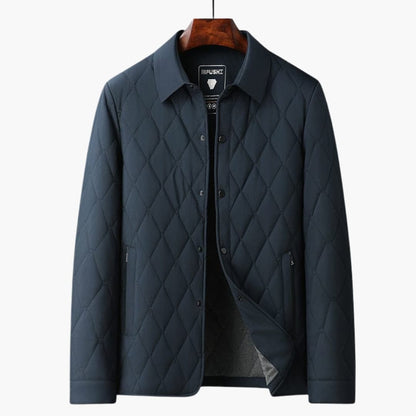 Men's Quilted Jacket with Structured Design and Pockets