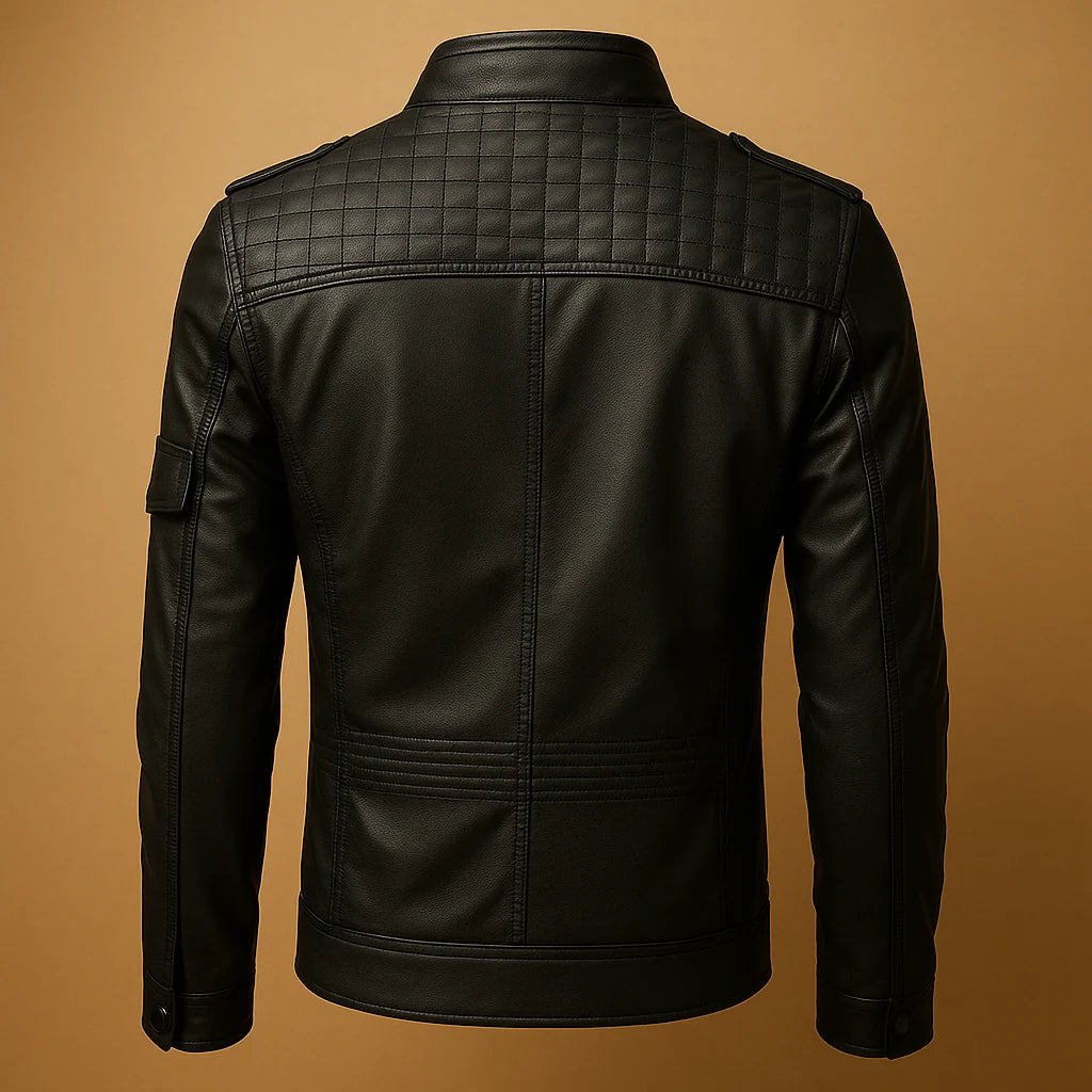 Men's Quilted Padded Jacket with Stand-Up Collar