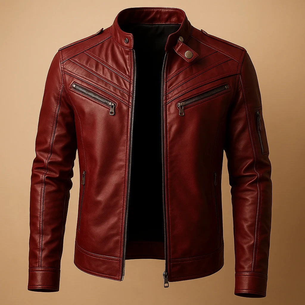 Men's Quilted Padded Jacket with Stand-Up Collar