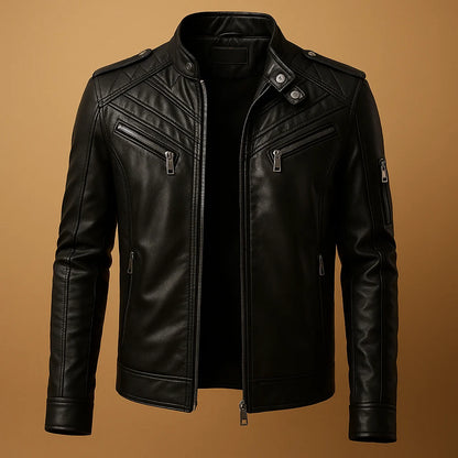 Men's Quilted Padded Jacket with Stand-Up Collar