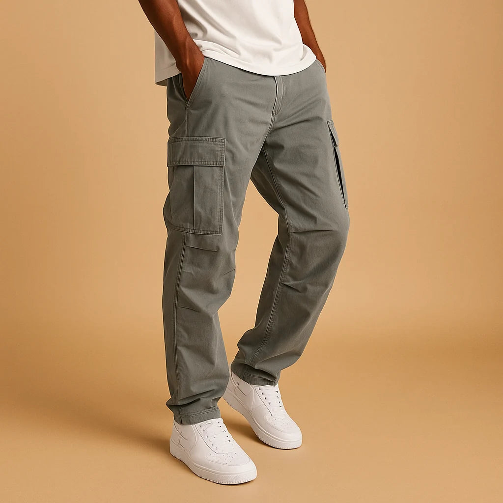 Men's Regular Fit Cargo Pants with Multiple Pockets
