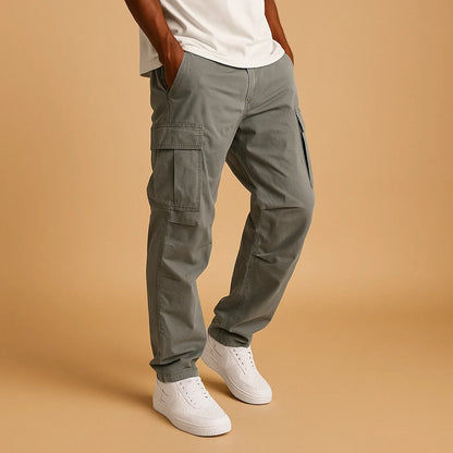 Men's Regular Fit Cargo Pants with Multiple Pockets