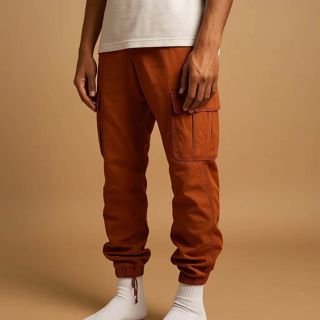 Men's Regular Fit Cargo Pants with Multiple Pockets