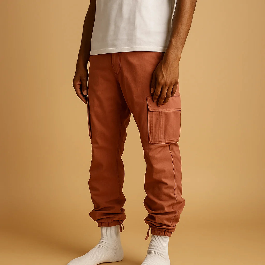 Men's Regular Fit Cargo Pants with Multiple Pockets
