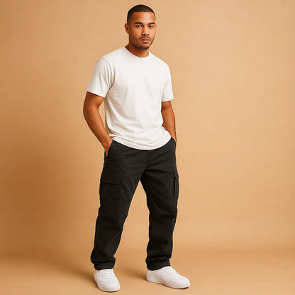 Men's Regular Fit Cargo Pants with Multiple Pockets