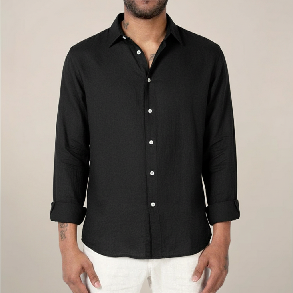 Men's Relaxed Fit Button Front Shirt