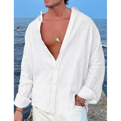 Men's Relaxed Linen Beach Shirt for Casual Summer Wear