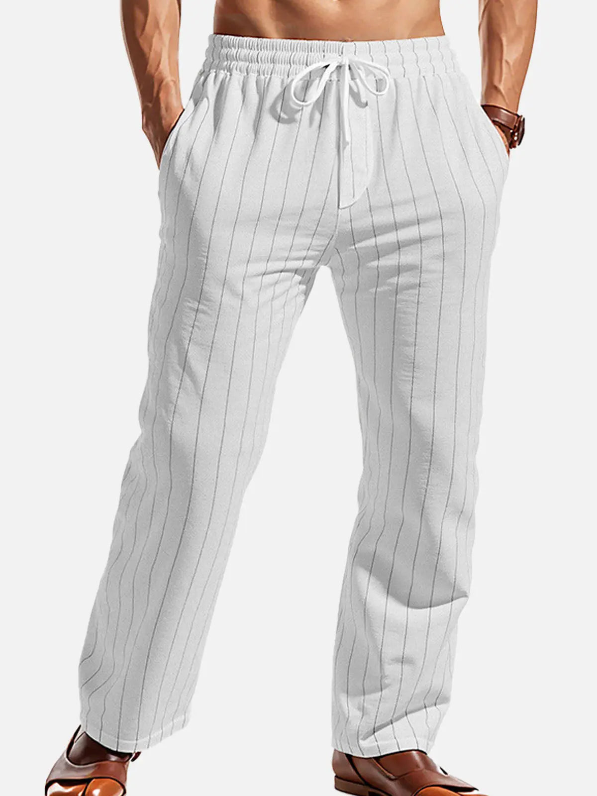 Men's Relaxed Pinstripe Pants