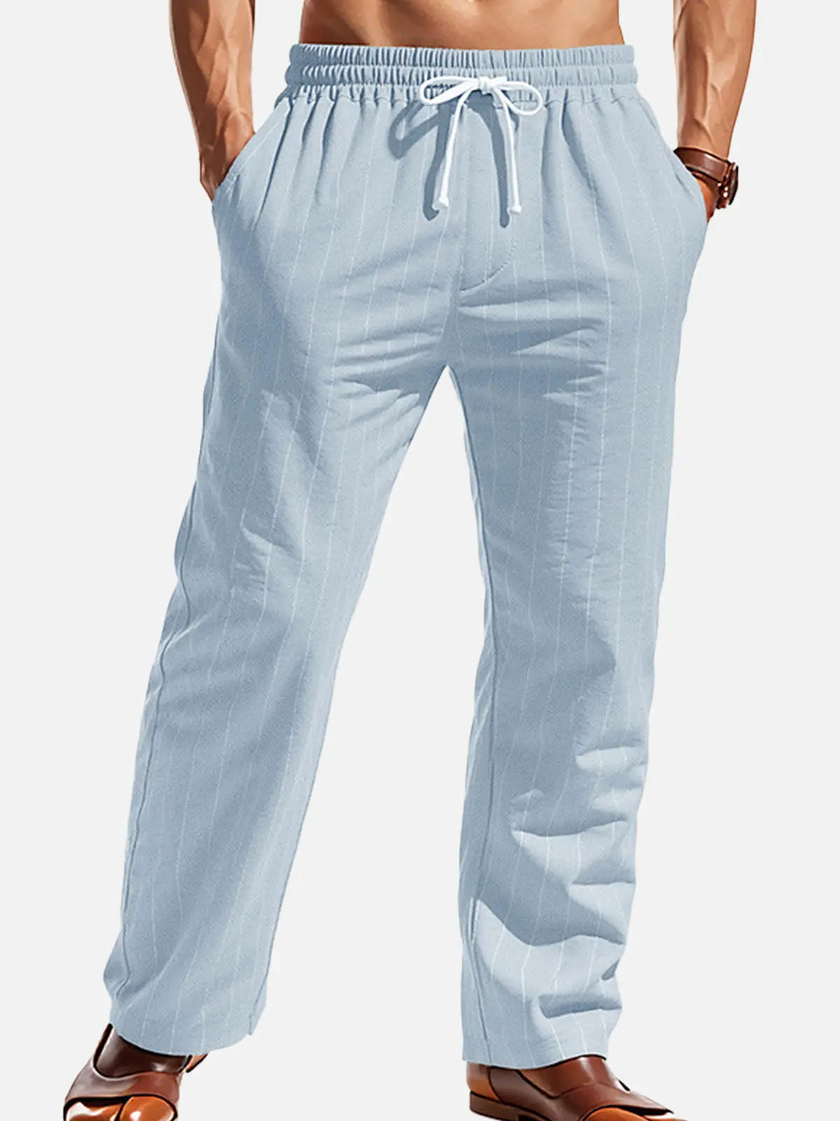 Men's Relaxed Pinstripe Pants