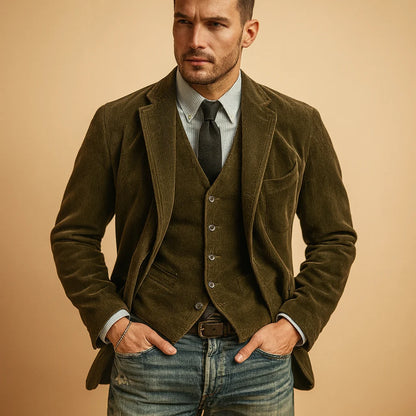 Men's Retro Corduroy Jacket for Autumn and Winter