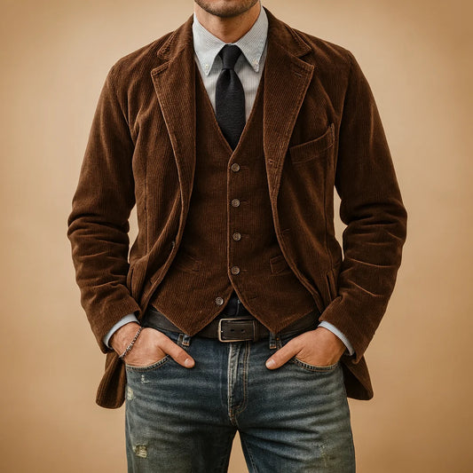 Men's Retro Corduroy Jacket for Autumn and Winter