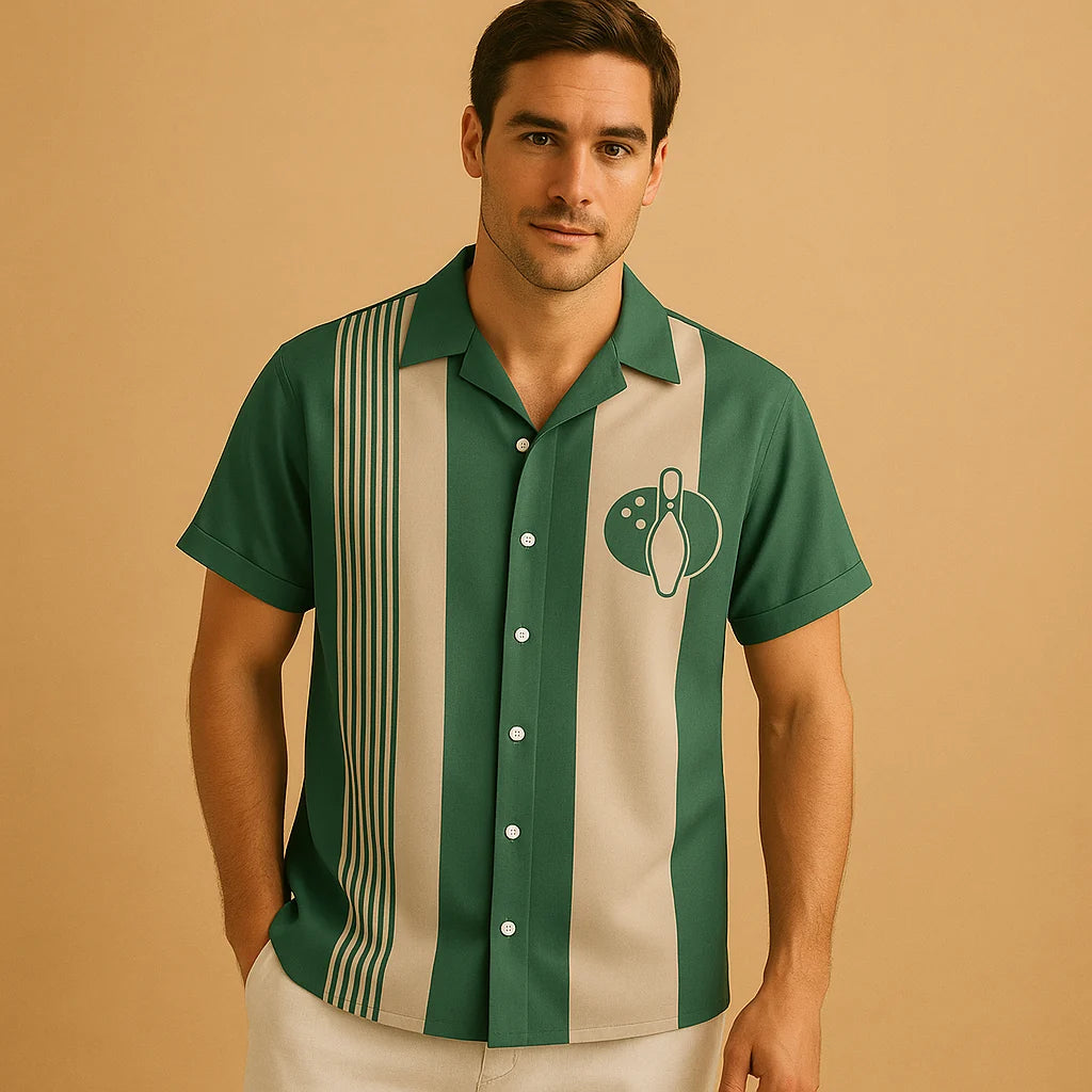 Men's Retro Print Polo Shirt