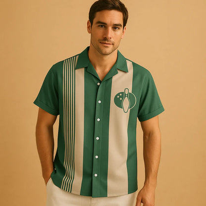 Men's Retro Print Polo Shirt