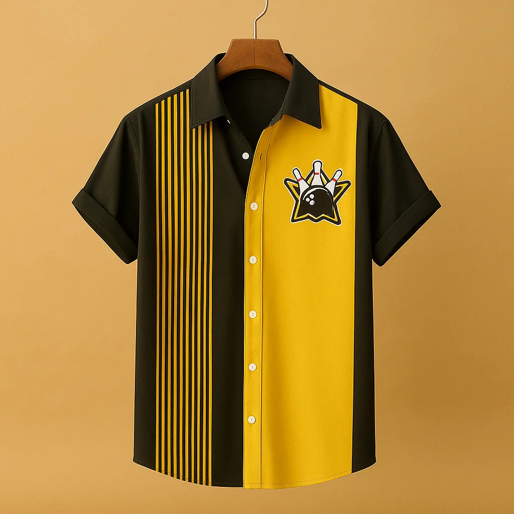 Men's Retro Print Polo Shirt