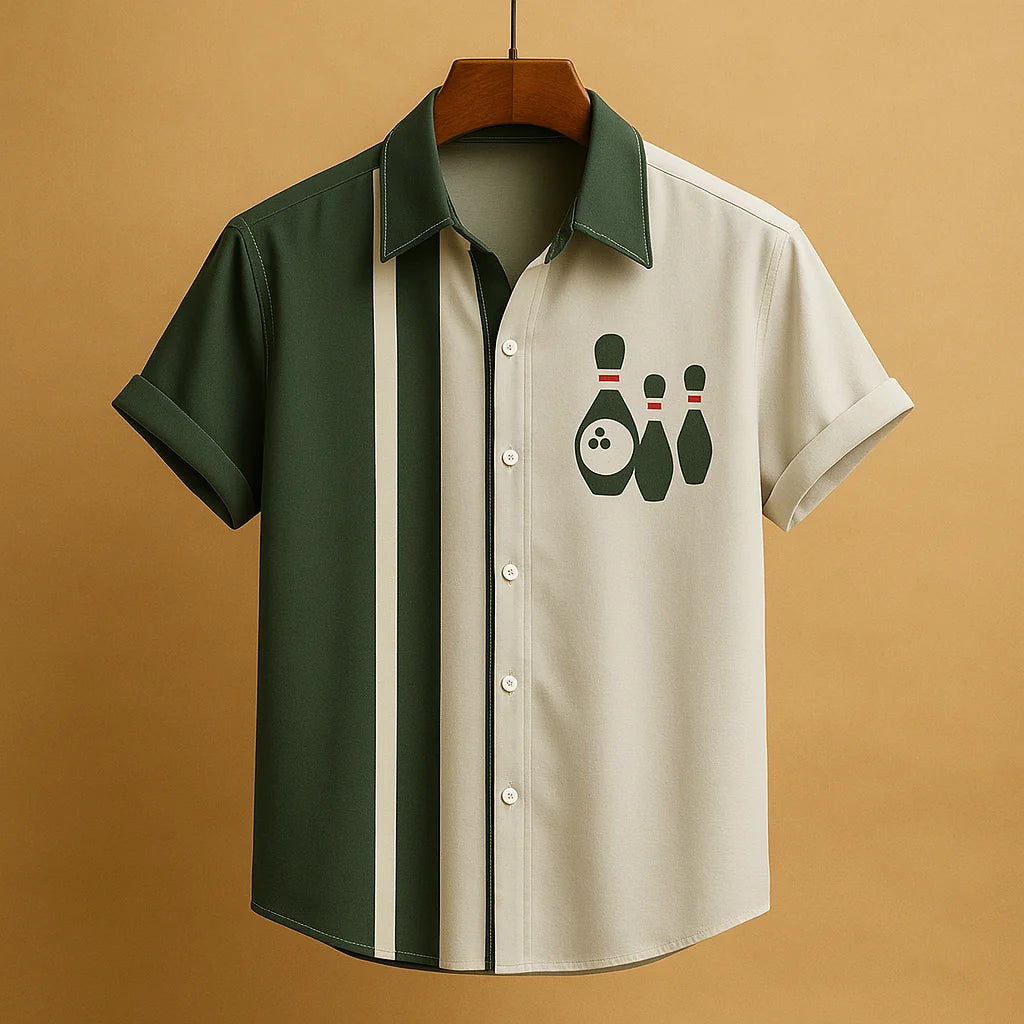 Men's Retro Print Polo Shirt