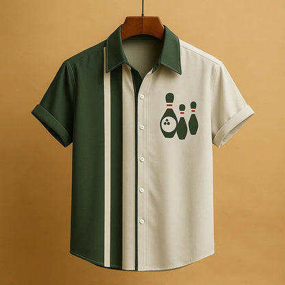 Men's Retro Print Polo Shirt