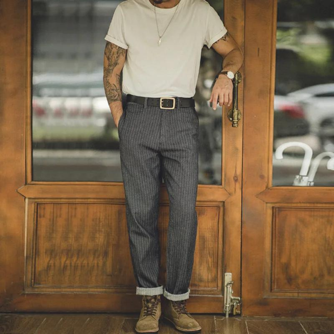 Men's Retro Straight Leg Trousers
