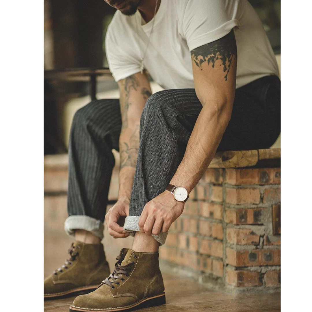 Men's Retro Straight Leg Trousers