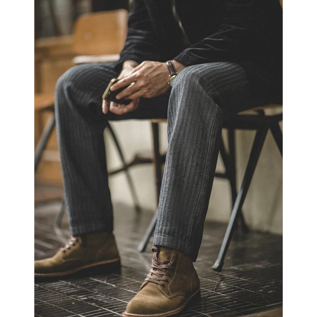 Men's Retro Straight Leg Trousers
