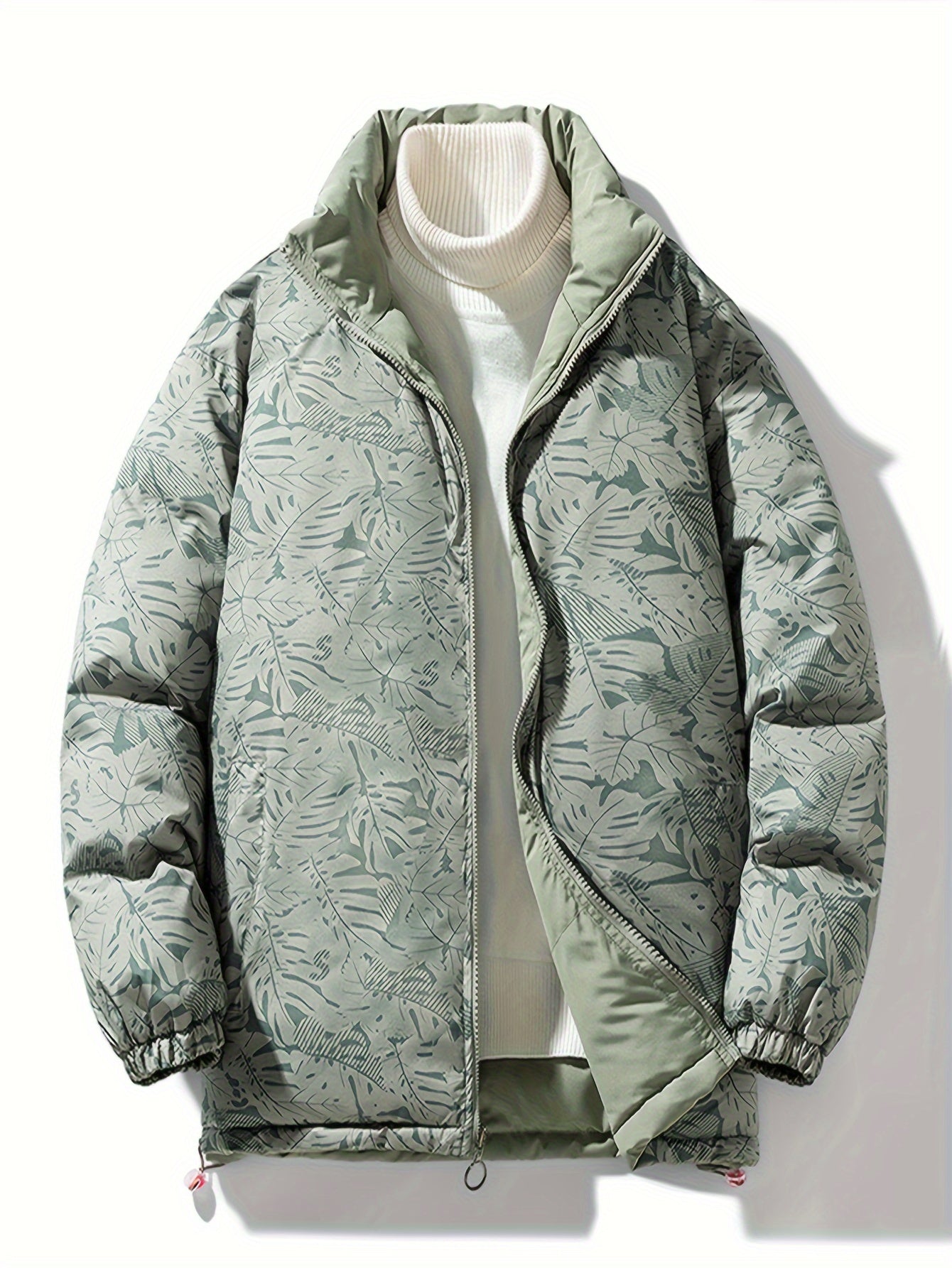 Men's Reversible Thick Winter Jacket with Stand Collar
