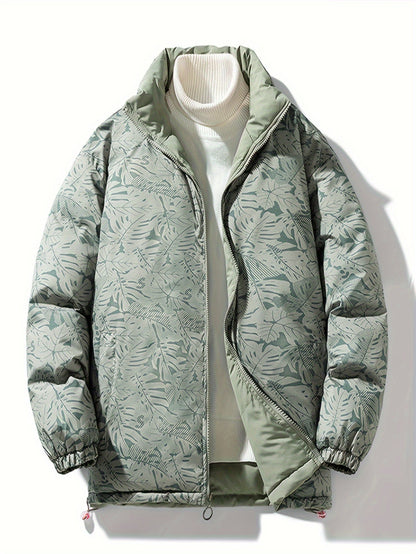 Men's Reversible Thick Winter Jacket with Stand Collar