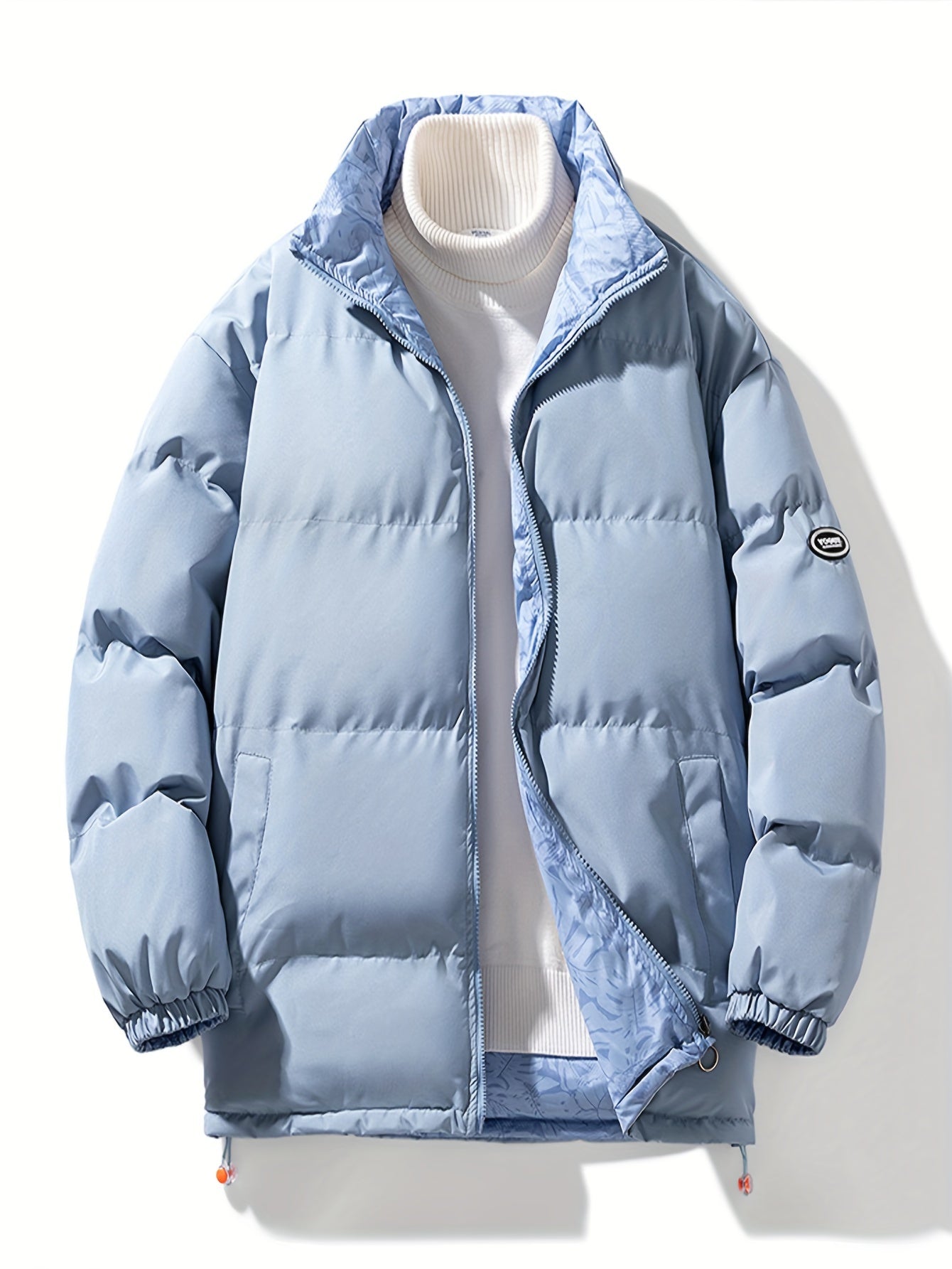 Men's Reversible Thick Winter Jacket with Stand Collar