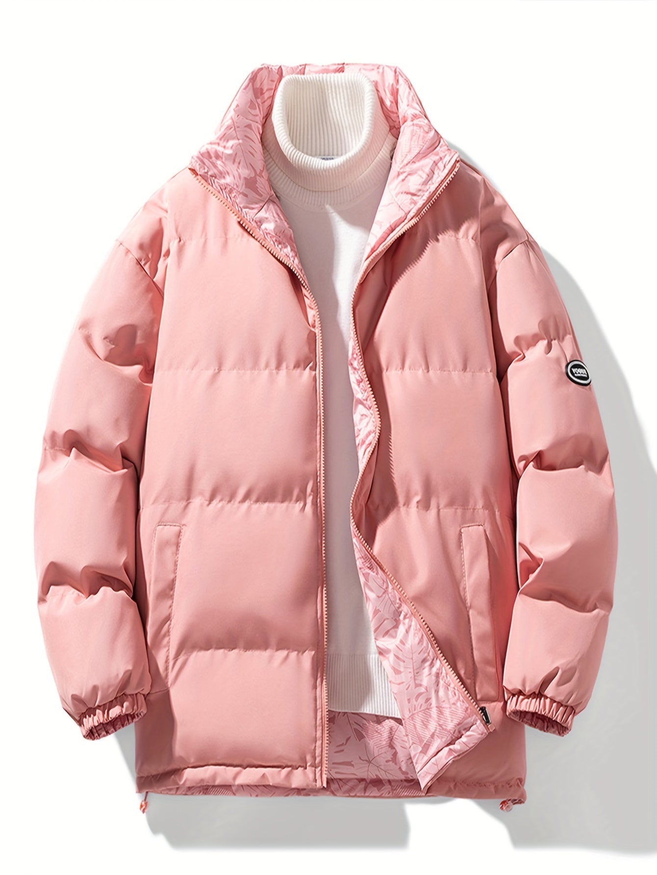 Men's Reversible Thick Winter Jacket with Stand Collar