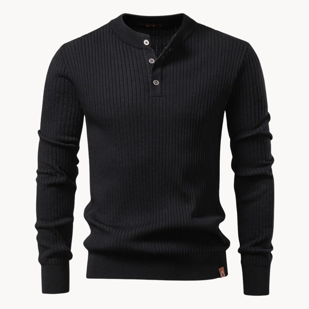 Men's Rib-Knit Henley Shirt