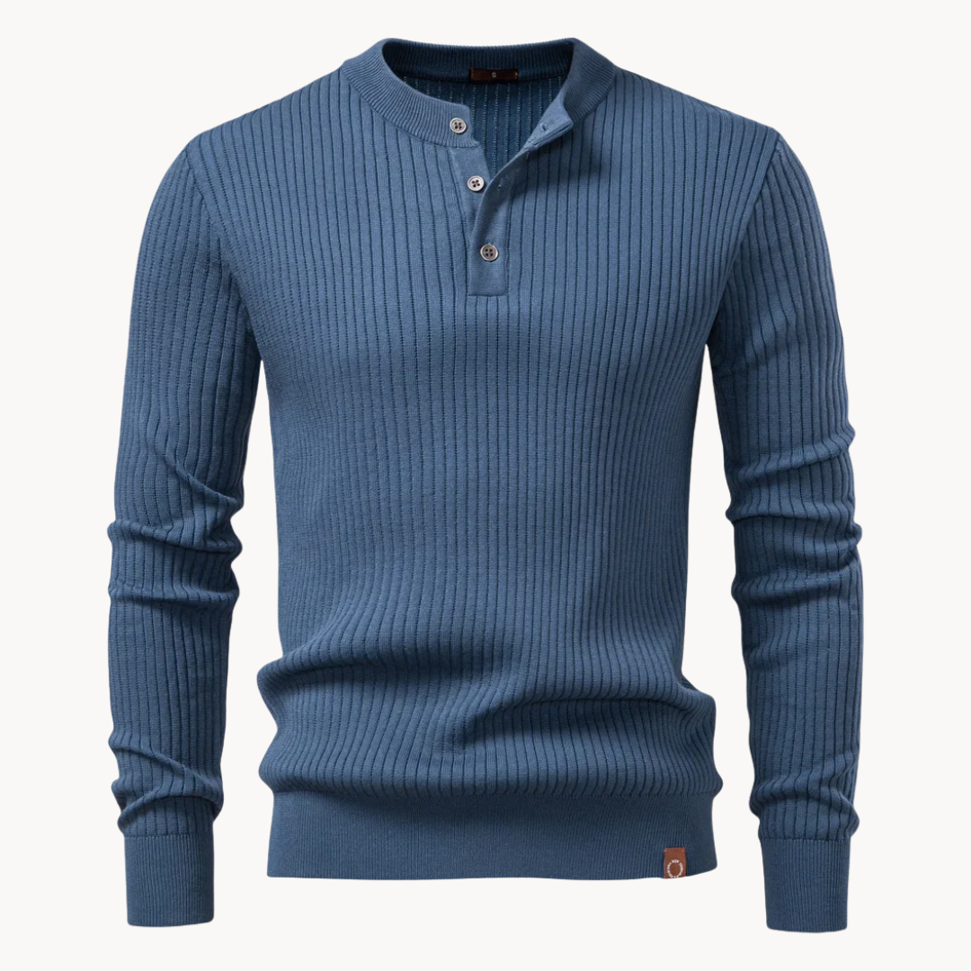 Men's Rib-Knit Henley Shirt