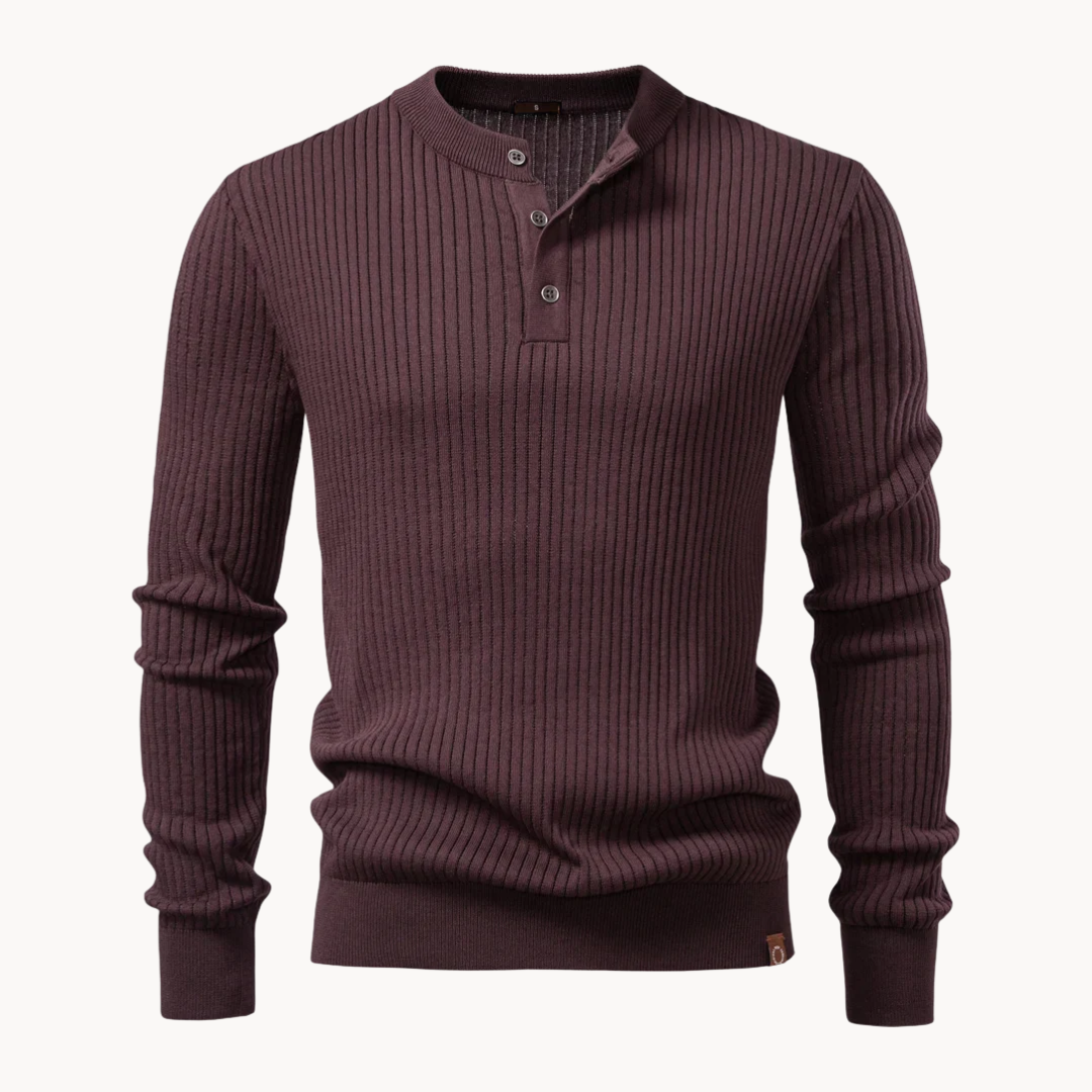 Men's Rib-Knit Henley Shirt