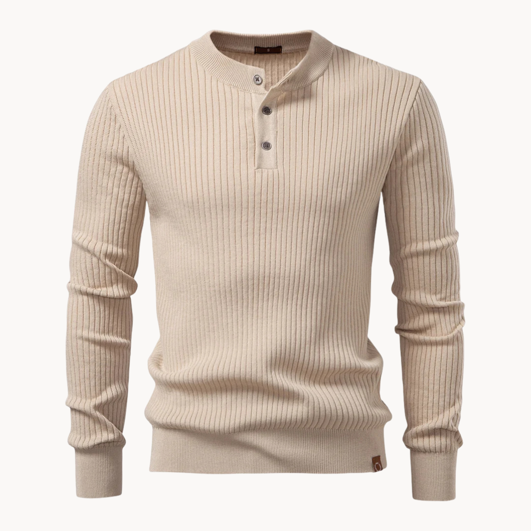 Men's Rib-Knit Henley Shirt
