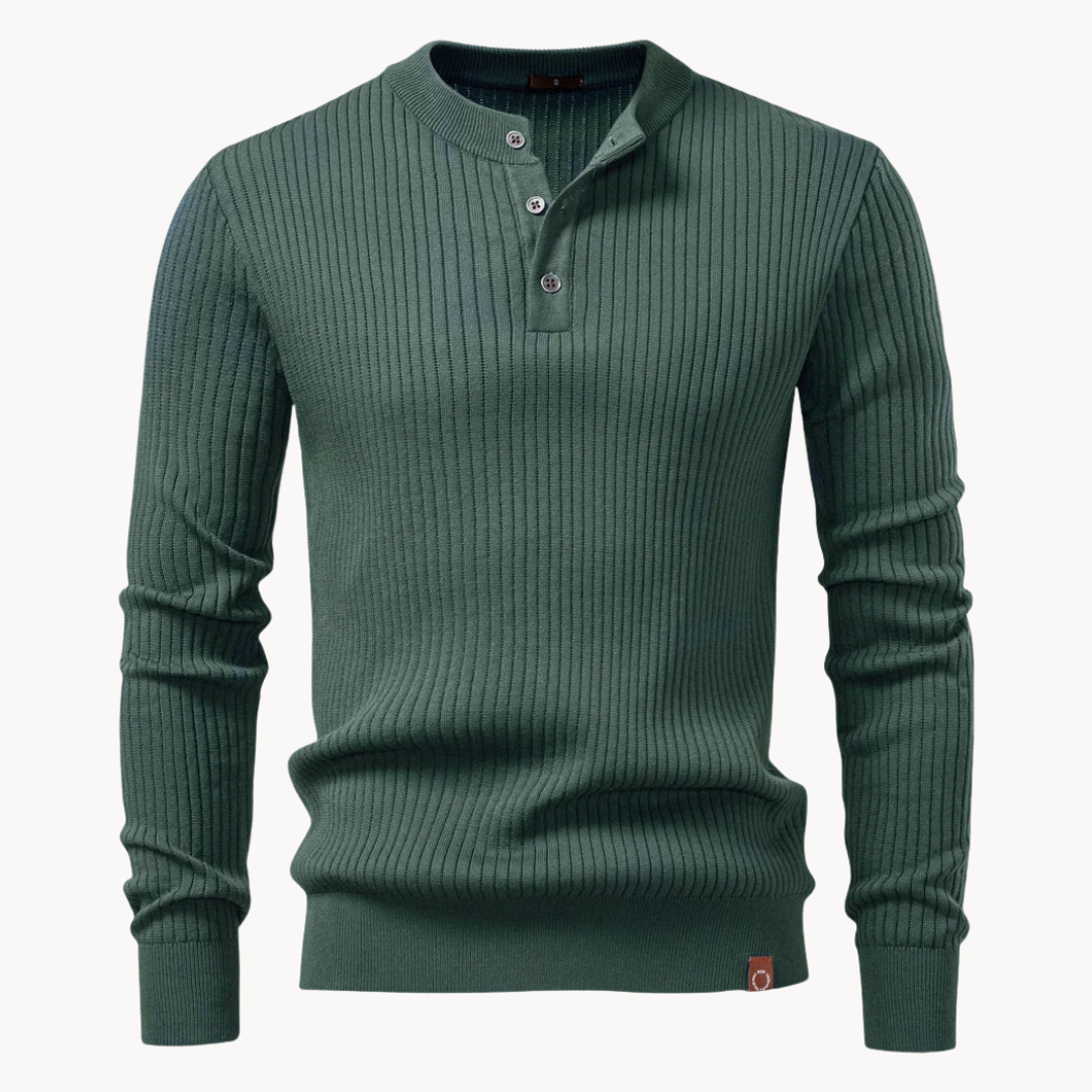 Men's Rib-Knit Henley Shirt